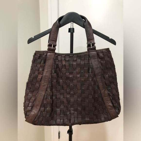 Coach Handbags - Condotti Italian Leather Handwoven Tote - Dark Brown, Large